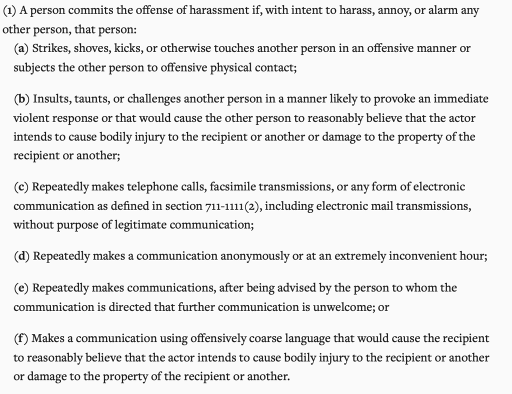 Hawaii harassment