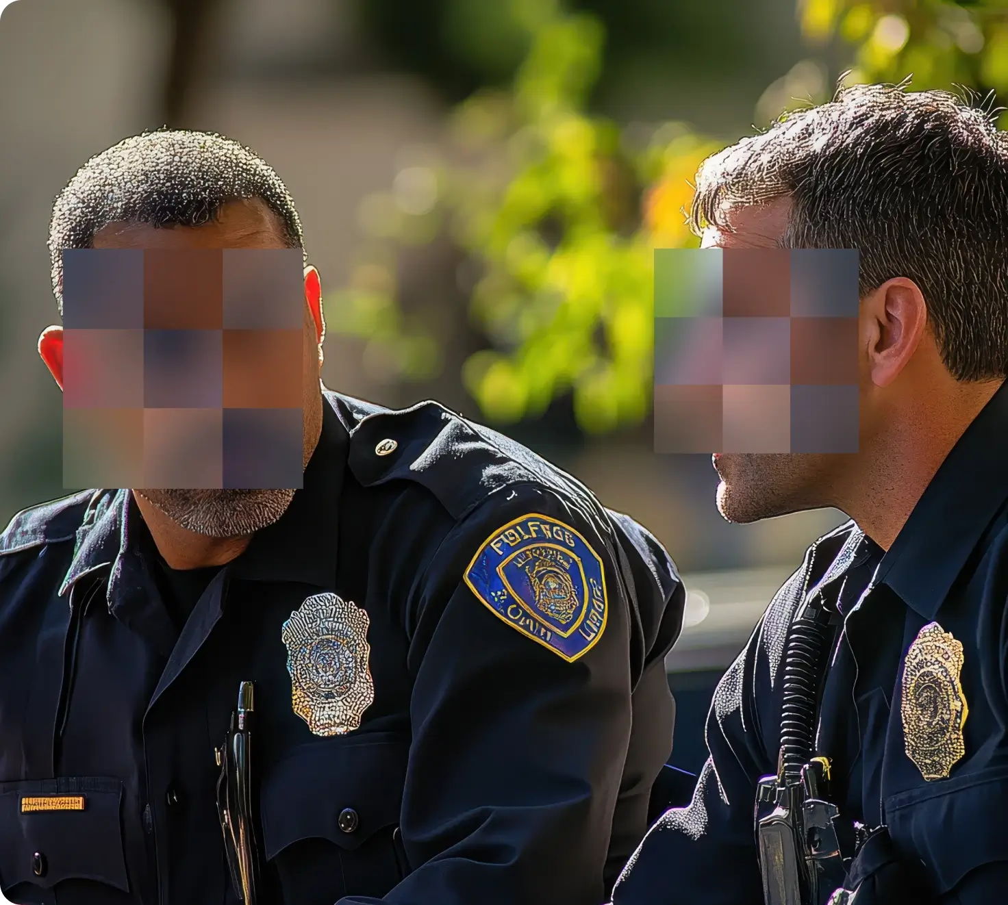 Blurred Faces Law Enforcement Sector