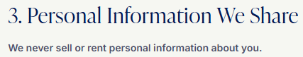 Personal information Clear shares